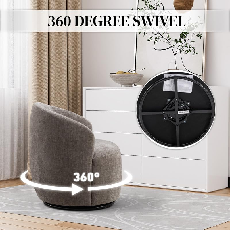 Set of 2 Chenille Swivel Barrel Chair G745331
