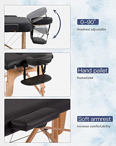 Portable 2 Fold Adjustable Massage Table with Carry Case L5009