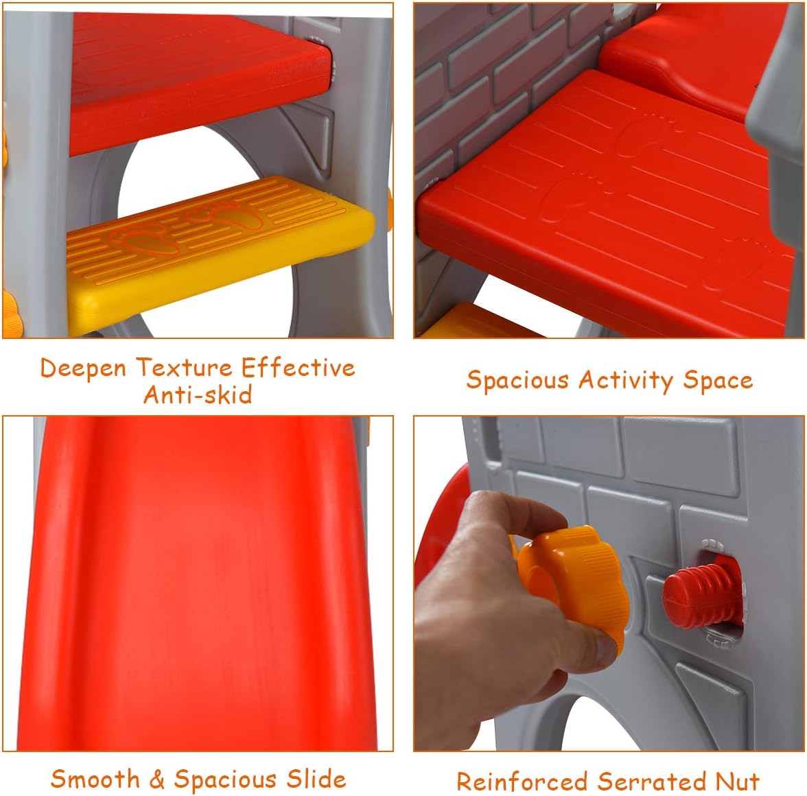 5 in 1 Toddler Slide with Basketball Hoop, Telescope, Crawl Through Space & Climbing Stairs I50449