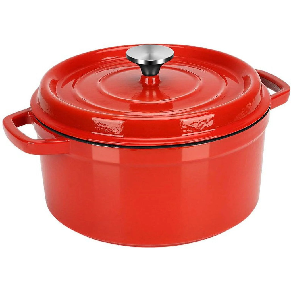 13" Round 5 qt Enameled Cast Iron Dutch Oven A664870
