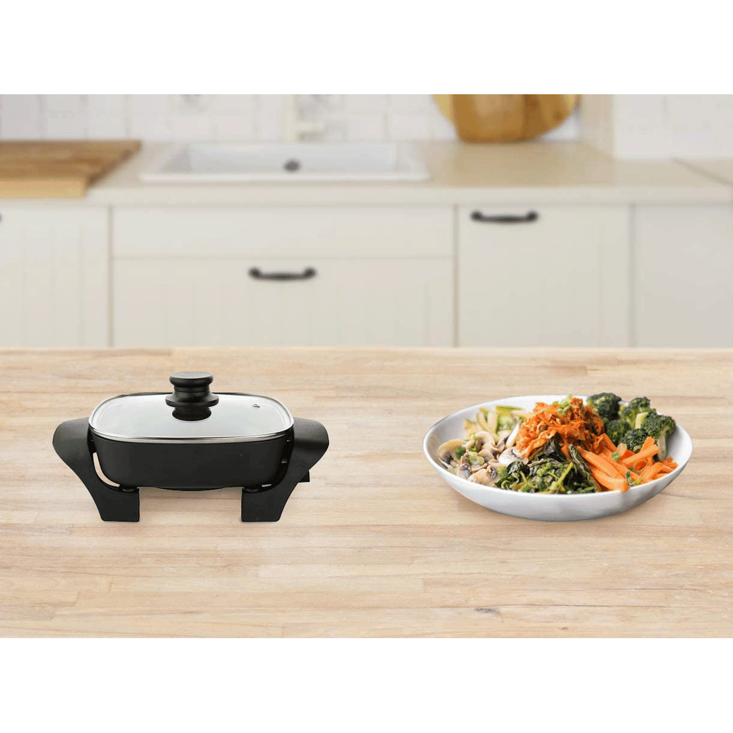 8-Inch Nonstick Electric Skillet with Glass Lid C272