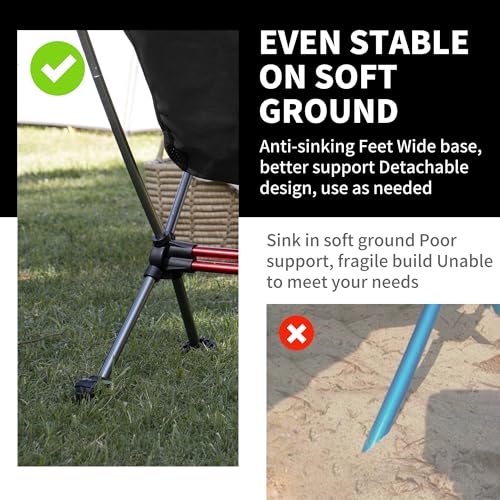 Ultralight Camping Chair with Anti-Sinking Feet D573