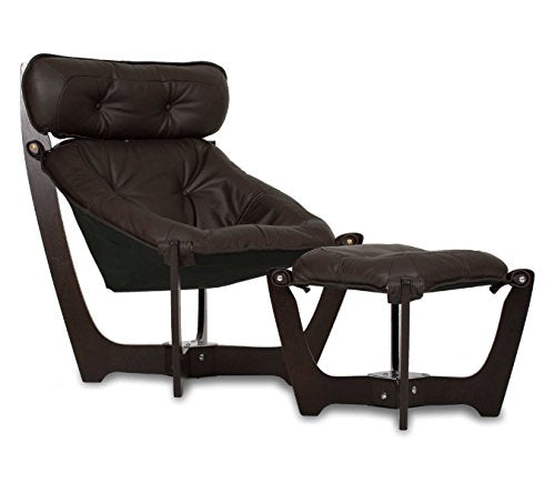 Black Leather Chair and Ottoman Q7791