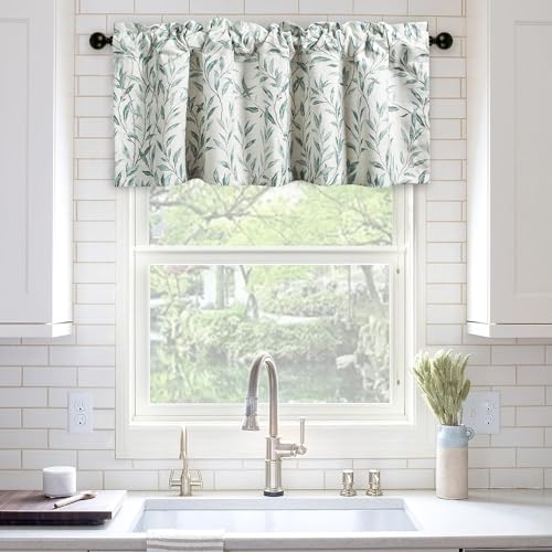 36 in Semi Sheer Rod Pocket Curtains 2 Panels K103