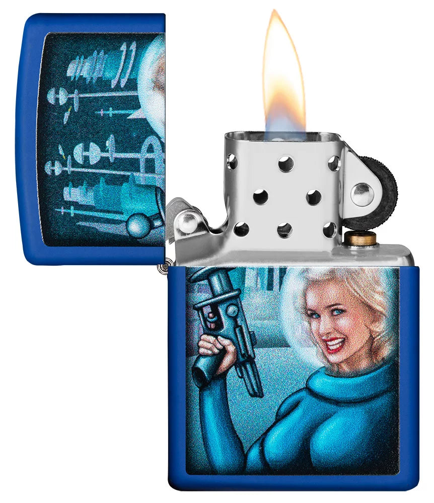 Royal Blue Matte Pocket Lighter R444