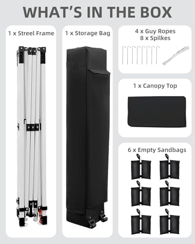 Black Pop Up Canopy with Portable Roller Bag C9959