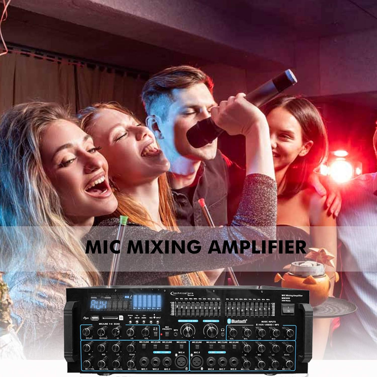 3000 Watts Professional Mic Mixing Amplifier with Bluetooth A225462
