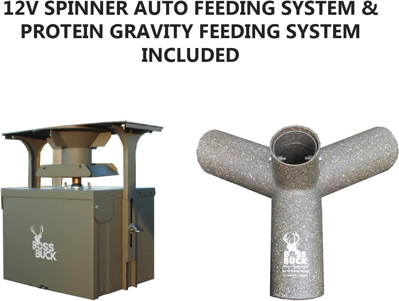 200 Pounds Heavy Duty 2 Step Deer Feeder Drum with Protein 3 Feed Tube M766