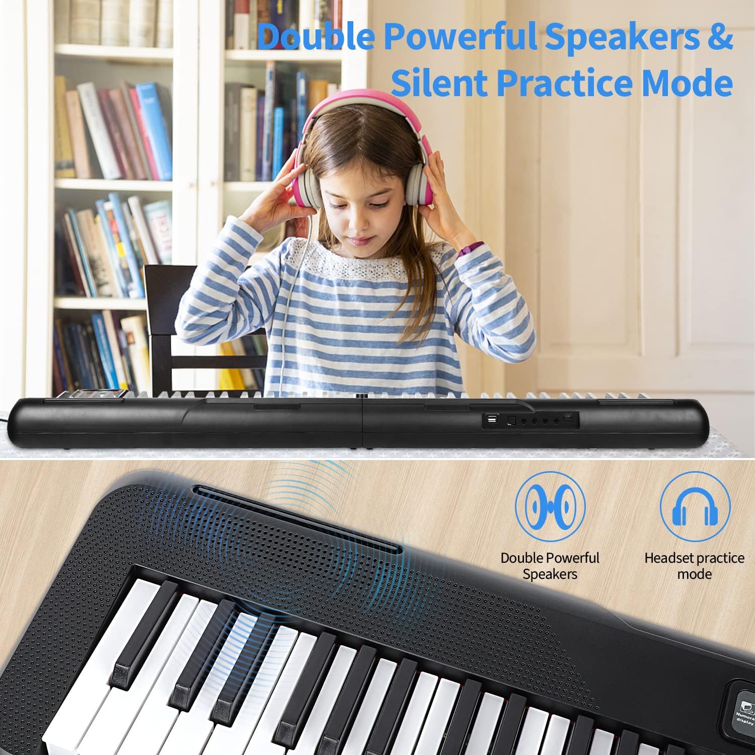 88 Key Semi Weighted Digital Piano with Stand, Sustain Pedal, Headphones, Carrying Case, Power Supply Y9675