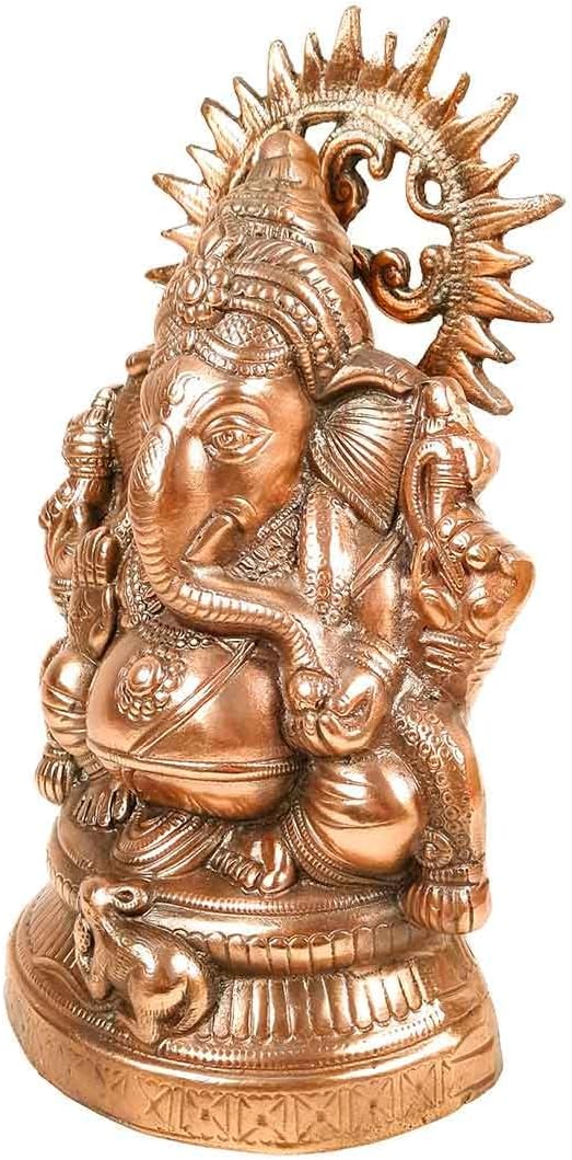 Lord Ganesha Statue Metal 15 Inch Bronze H766