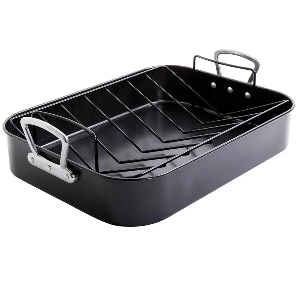 2 Piece Carbon Steel Roaster with Roast Rack U1513