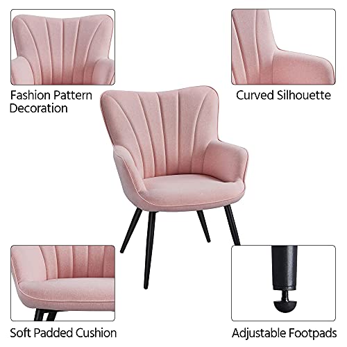 Pink Fabric Upholstered Accent Chair X511
