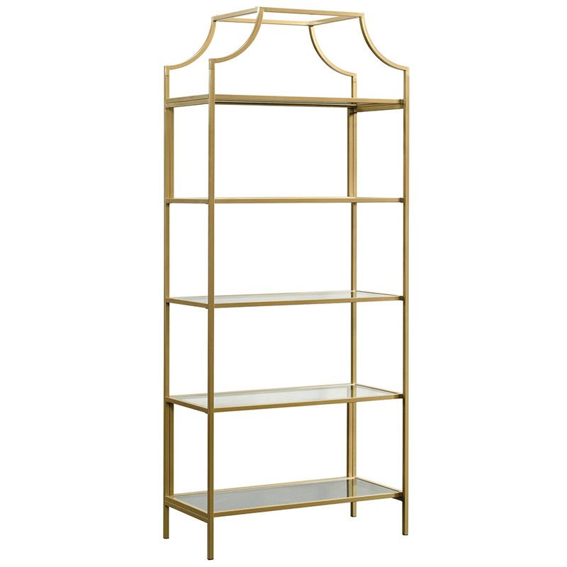 5 Shelf Bookcase, Satin Gold M310226