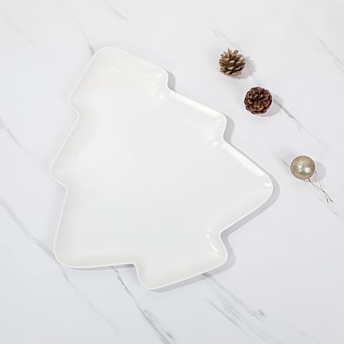 Red 16 x 14 Inch Christmas Tree Shaped Melamine Serving Platter Y1499