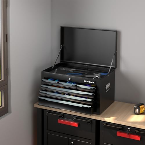 5-Drawer Rolling Steel Tool Chest with Lockable Wheels F756303