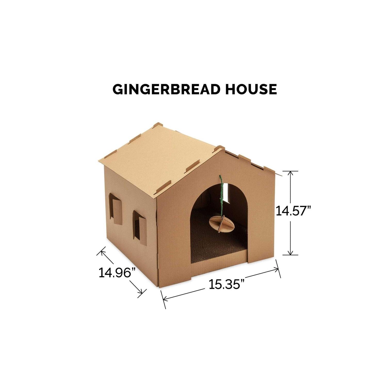 Corrugated Cat Scratcher House with Catnip Y81957