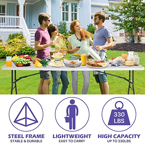 White 4 Ft Heavy Duty Plastic Folding Table J361