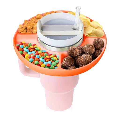 Orange 4 Compartment Reusable Snack Container for 40 oz Tumbler G793378