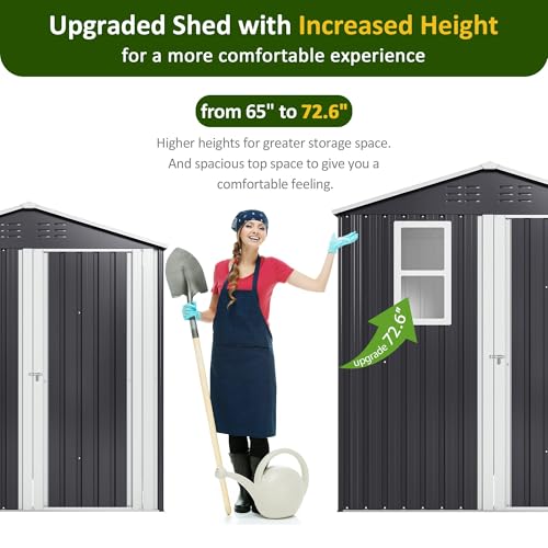 Grey Metal Outdoor Storage Shed E91410