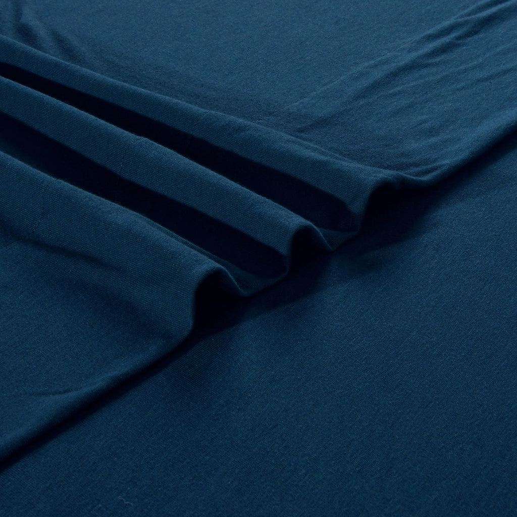 Queen Size 100% Cotton Jersey Sheet Set (4Pc, Navy) I2066