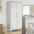 Brown Solid Wood Pine Wardrobe Closet with 1 Large Compartment and Doors X967