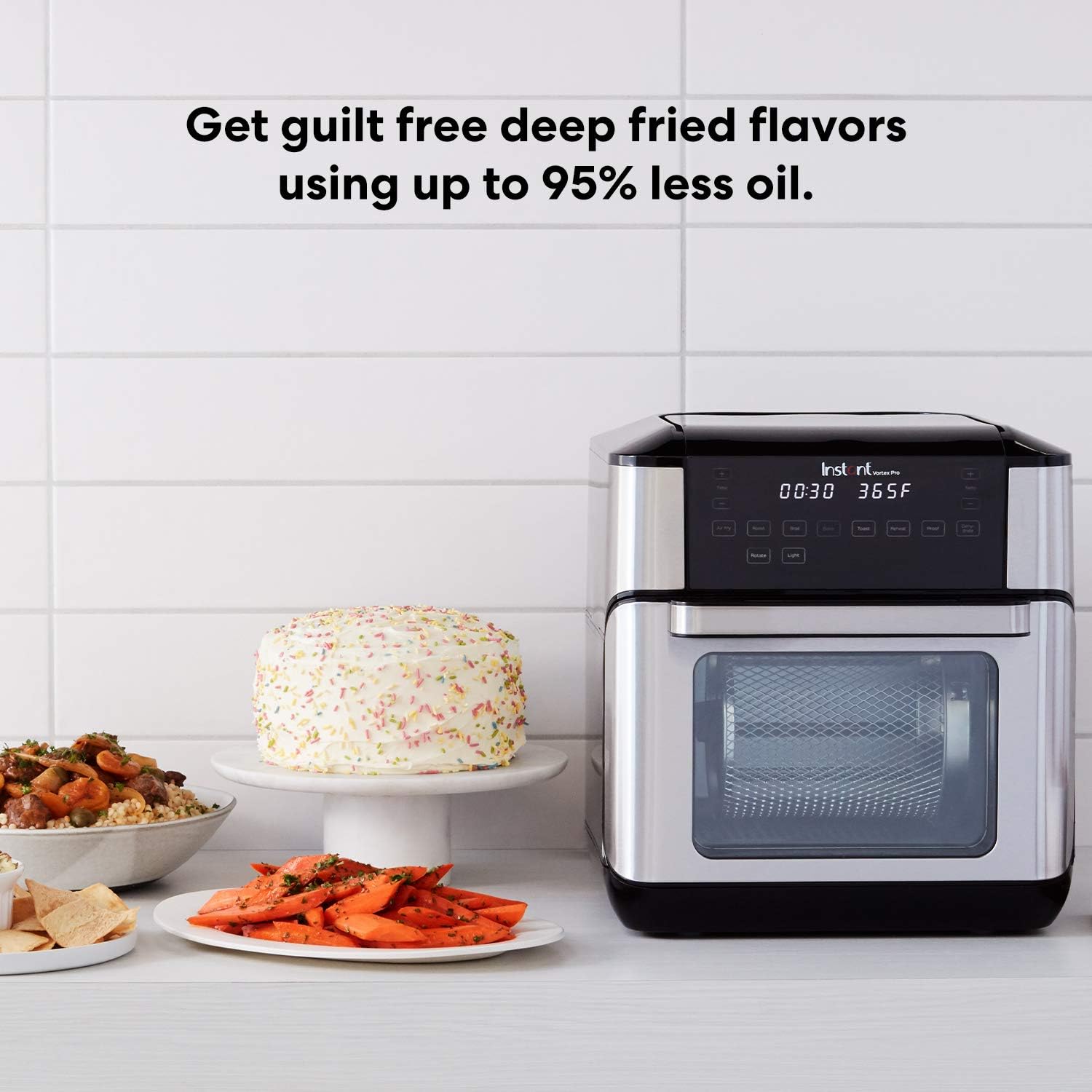 10 Quart Stainless Steel Black Air Fryer P197625