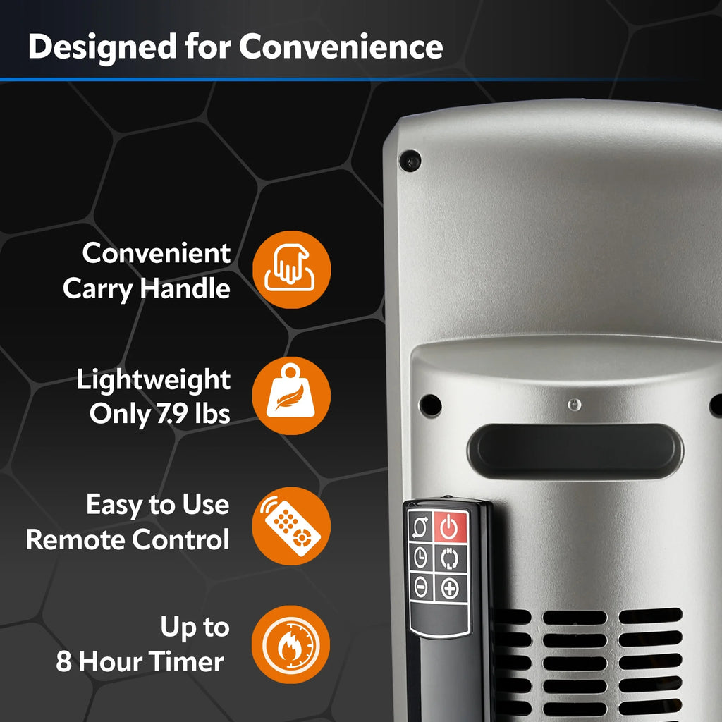 Black Electric Digital Ceramic Tower Space Heater G904