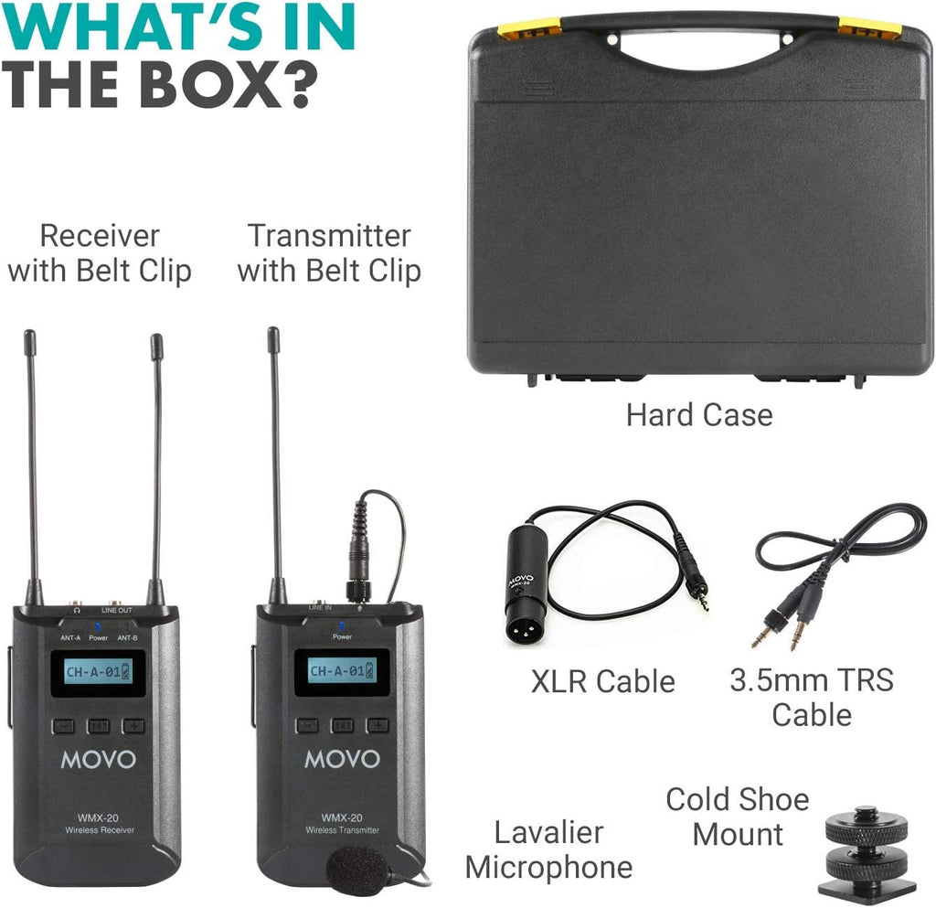 48-Channel UHF Wireless Lavalier Microphone System with 1 Receiver, 1 Transmitter, and 1 Lapel Microphone U472874