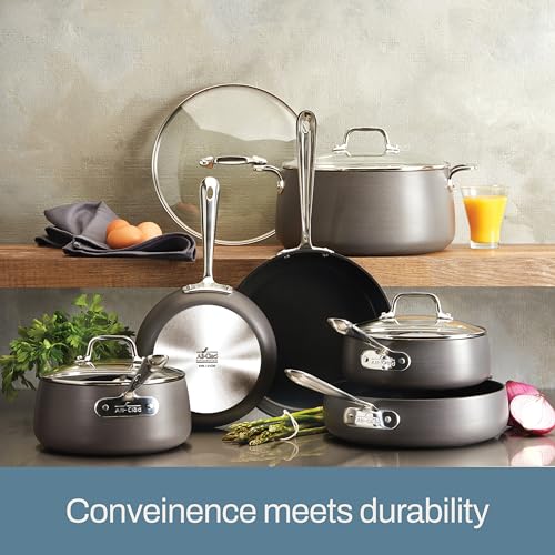 13 Piece Hard Anodized Nonstick Cookware Set Black X48808
