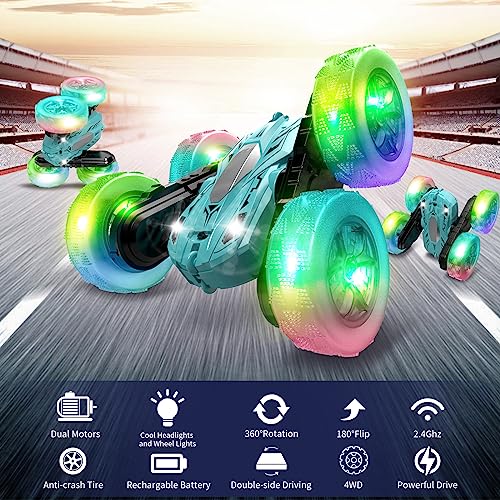 Yellow 360° Rotating 2.4Ghz Double-Sided Driving Stunt Car F33379