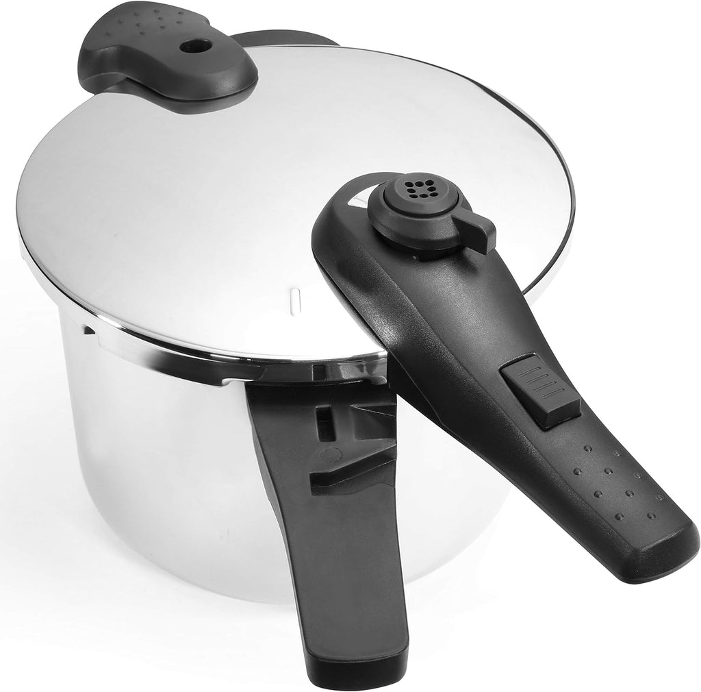 Stainless Steel Pressure Cooker 18/8 Dishwasher Safe Lock Lid 15-PSI I2059