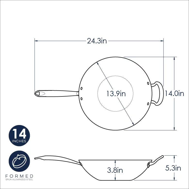 14" Metallic Wok R119