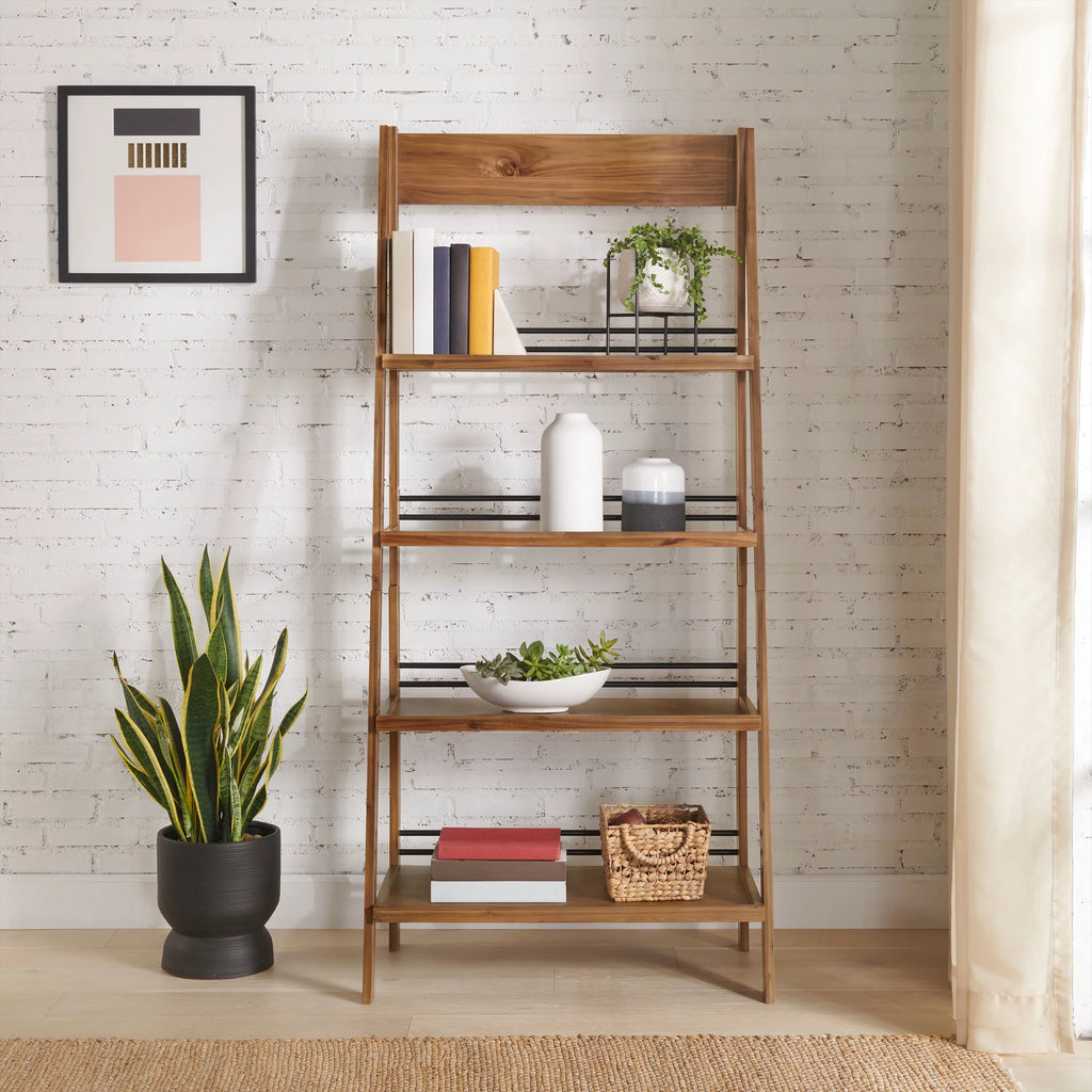 4-Tier Tall Ladder Bookshelf (Walnut) I1734