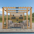 10.5 ft. x 10 ft. Cedar Wood Pergola with Adjustable Hanging Planters G96990