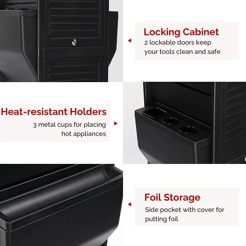Salon Trolley with Lock 6 Drawers, Rolling Cart A270434