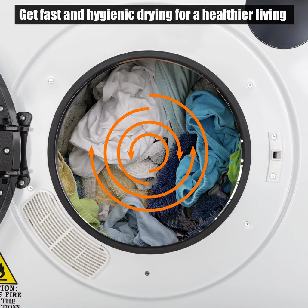 White 3.5 Cu.Ft Stainless Steel Compact Electric Clothes Dryer K354644