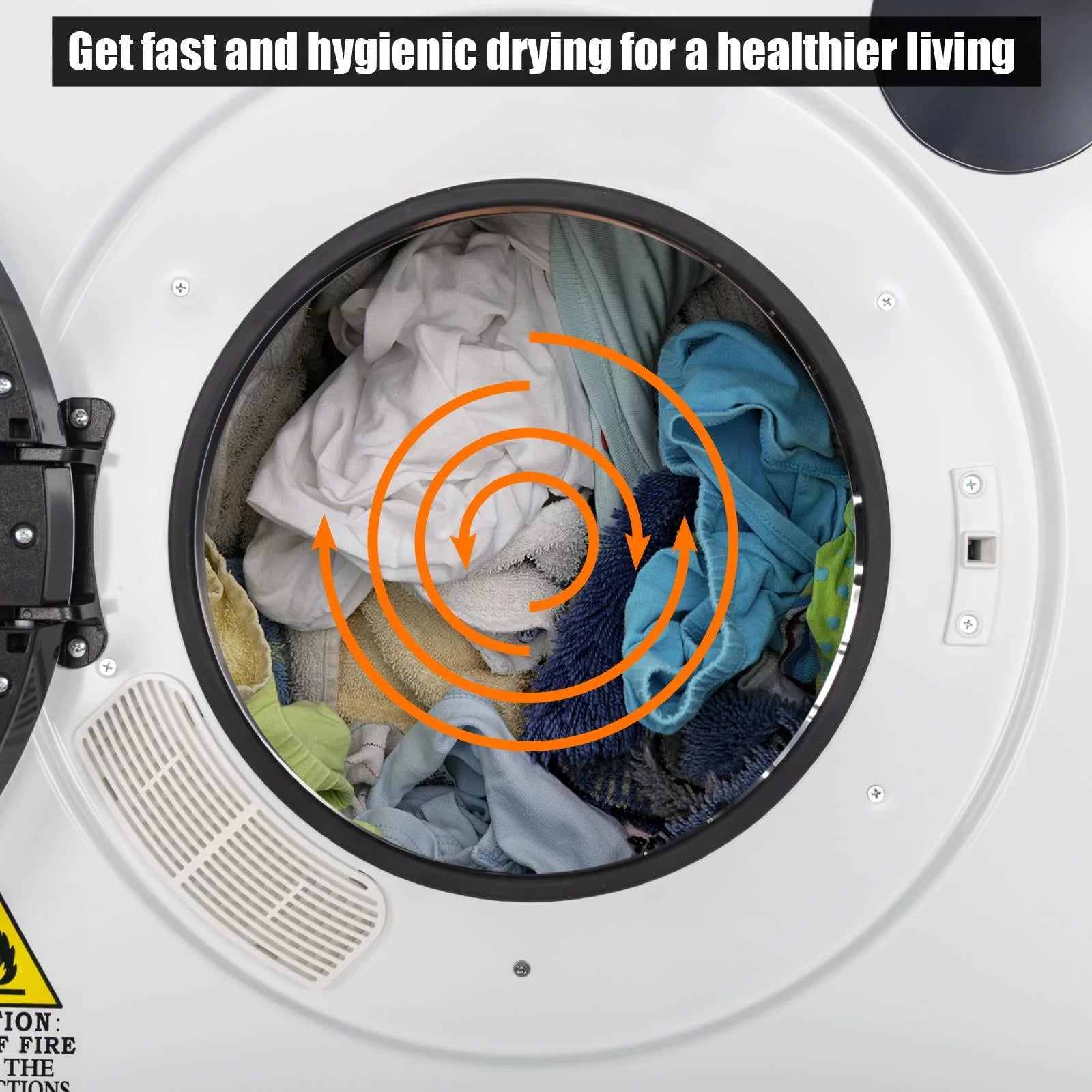 White 3.5 Cu.Ft Stainless Steel Compact Electric Clothes Dryer K354644
