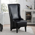 Black Faux Leather High-Back Accent Chair J557