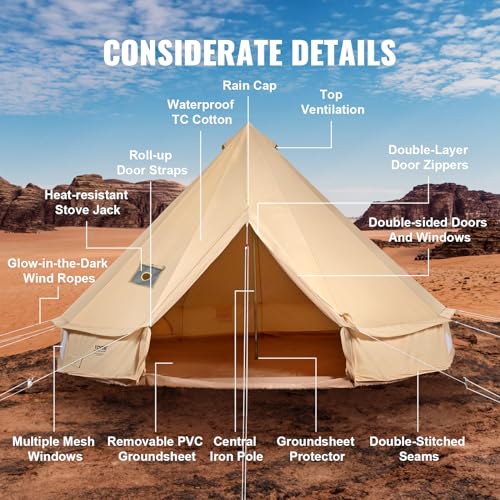 Canvas Bell Tent 6 m Yurt with Stove Jack R36690