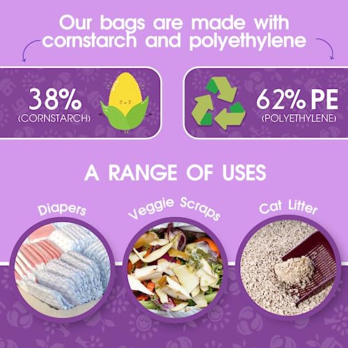 200 Counts Unscented Dog Poop Bags with Tie Handles C872