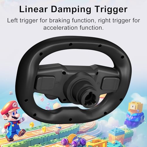 270 Degree Wireless Gaming Steering Wheel with Dual-Vibration Motors (black) U8842