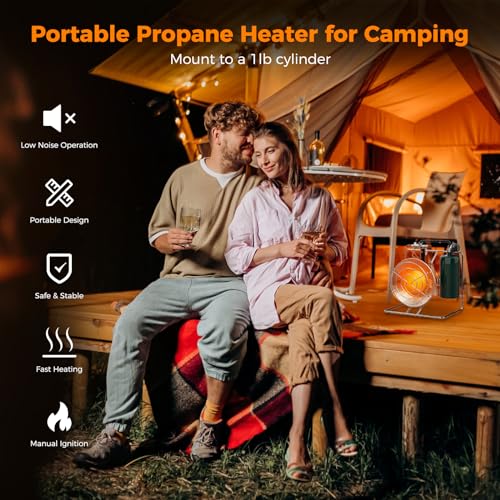 Portable Propane Heater, 15,000 BTU Outdoor Gas Heater with Framed Handle J2935