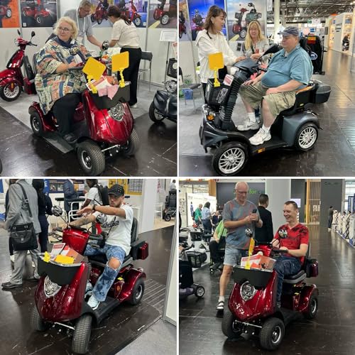 4 Wheel 500lbs Capacity Electric Powered Mobility Scooter with Adjustable Seat and Rear Basket E5213