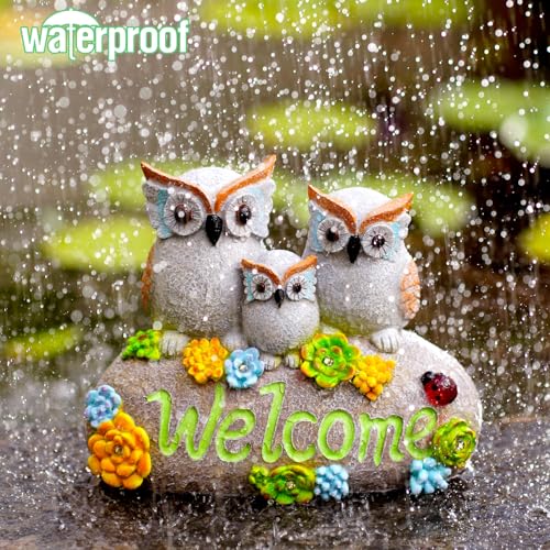 Solar Garden Decor Turtle Figurine with Welcome Sign B753