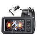 Dual Lens Industrial Endoscope, 1080P Digital Borescope Inspection Camera, 7.9mm IP67 Waterproof Sewer Camera with 4.3" LCD Screen, 7 LED Lights, 16.5FT Semi-Rigid Cable, 32GB Card-Black G300368