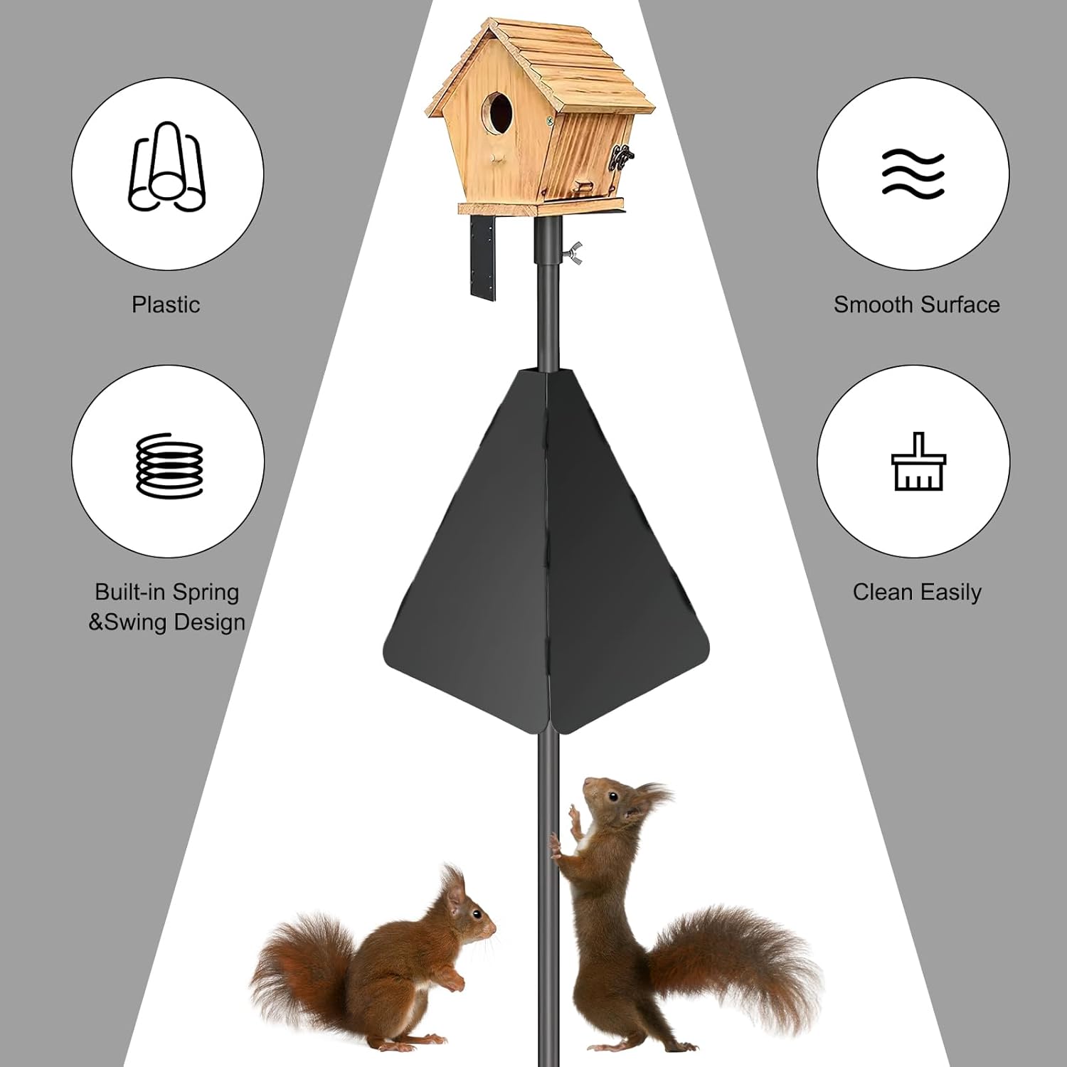 Black Squirrel Baffle for Bird Feeder Pole P208218
