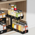 2-Tier Heavy Duty Slide Out Spice Rack, Black X5414