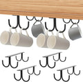6 Pack Black Under Cabinet Mug Rack with 24 Hooks Z18074