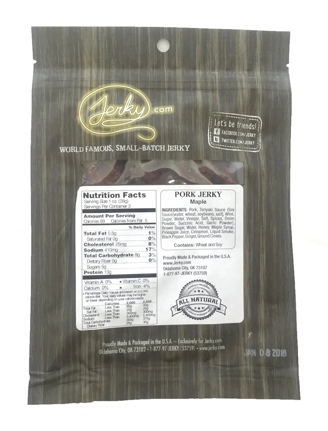 Maple Pork Jerky 2.5 Oz. H57173