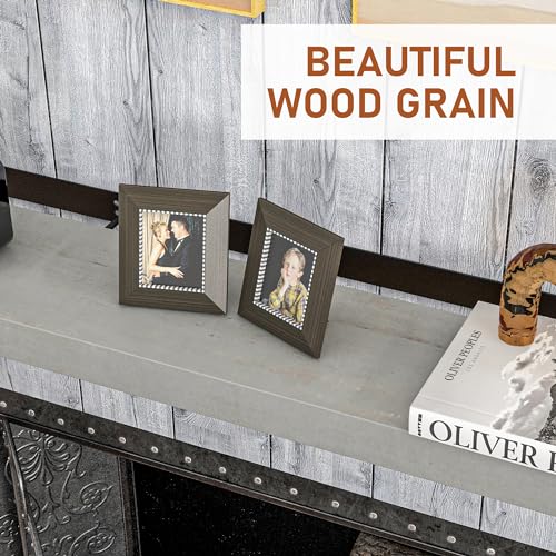 Walnut Brown Solid Fir Wood Fireplace Mantel Shelf W1596